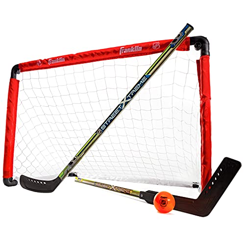 Franklin Sports 36 NHL Hockey Goal with 2 Sticks Youth Hockey Goal and Stick Set Official NHL Product