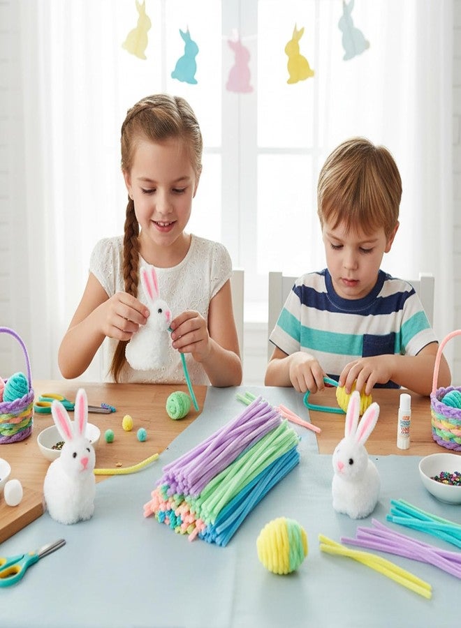 Bluedeal 200 Pieces Craft for Kids Creative Art and Craft Project, Multicolor Sparkly Chenille Stems for Beaded Jewelry and Easter Decorations (Macaroon) - Image 2