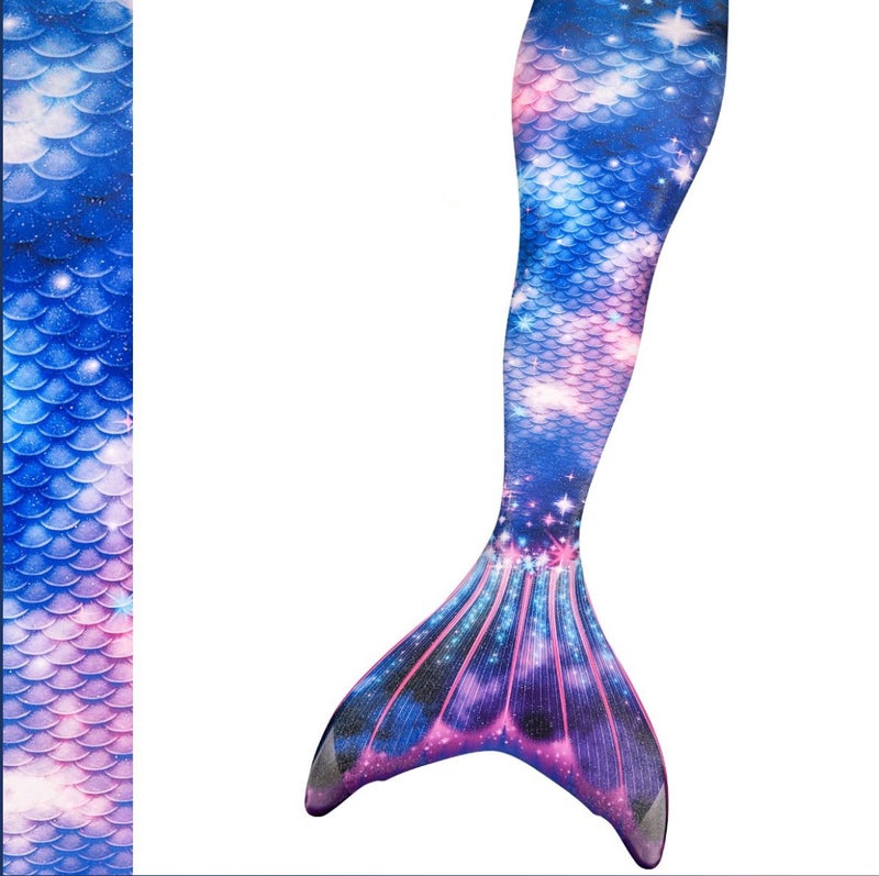 general Kids and Adult Mermaid Tail Swimming Costume Polyester Print Design - Image 4