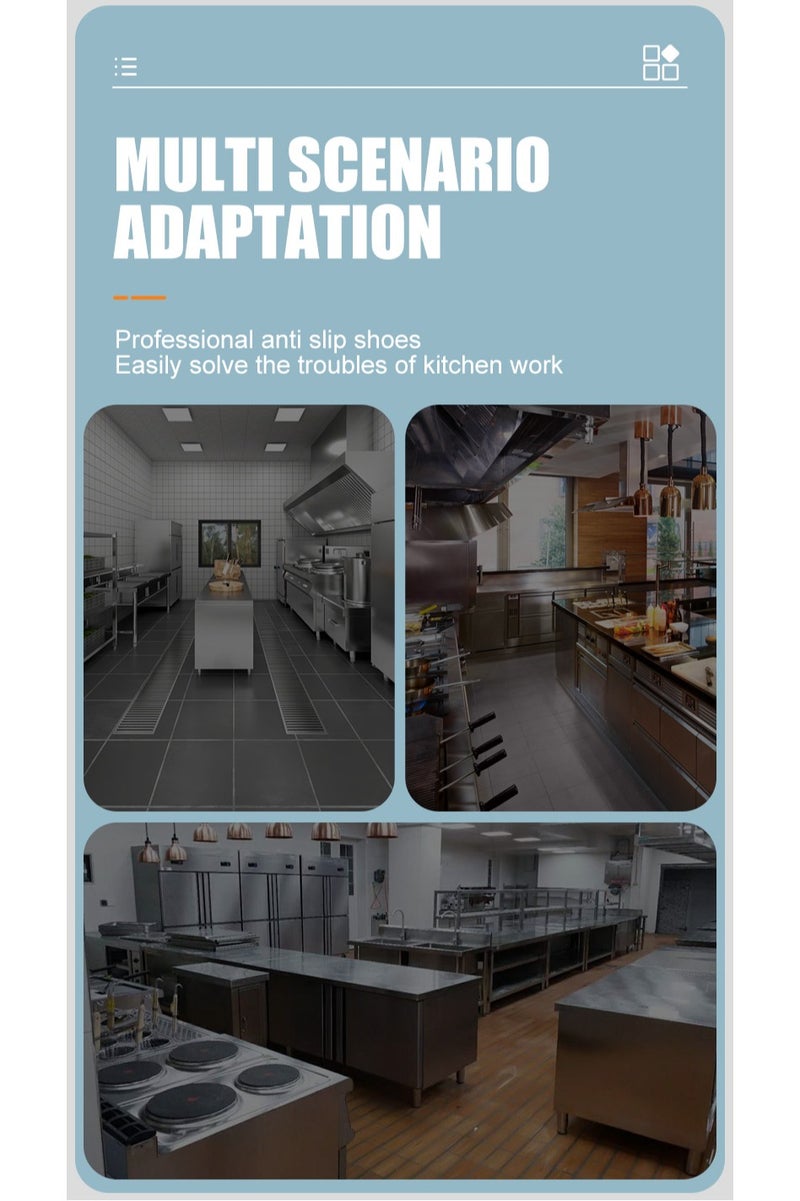 عام أحذية طاهٍ مضادة للانزلاق مصنوعة من الجلد للمطبخ ومقاومة للزيت والماء أحذية عمل للرجال والنساء غير قابلة للانزلاق للمطاعم - Image 5