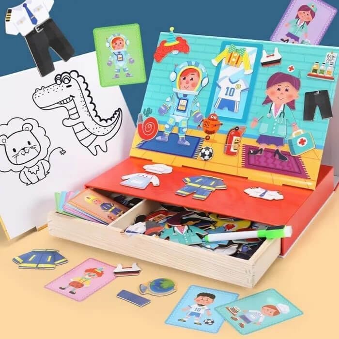 EDUTREE Career Dress-Up Puzzle – Wooden Job Role Dress-Up Toy for Toddlers – Fun and Educational Puzzle Game in Drawer Box for Kids Age 3-5 - Image 4