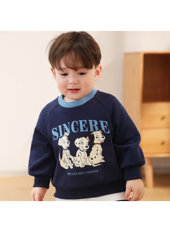 Luson Xiao O Ba Baby Boy's Early Autumn Sports Sweatshirt Set, New Cartoon Print Infant Autumn Outfit - Image 1