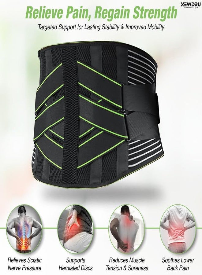 NEWDRU Orthopedic Back Support Belt for Men & Women | Adjustable Lumbar Brace with Dual Straps for Pain Relief, Posture Correction & Gym Support | Breathable & Lightweight Design SpineFlex Pro - Image 3