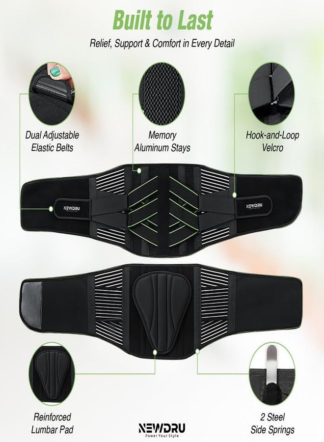 NEWDRU Orthopedic Back Support Belt for Men & Women | Adjustable Lumbar Brace with Dual Straps for Pain Relief, Posture Correction & Gym Support | Breathable & Lightweight Design SpineFlex Pro - Image 2