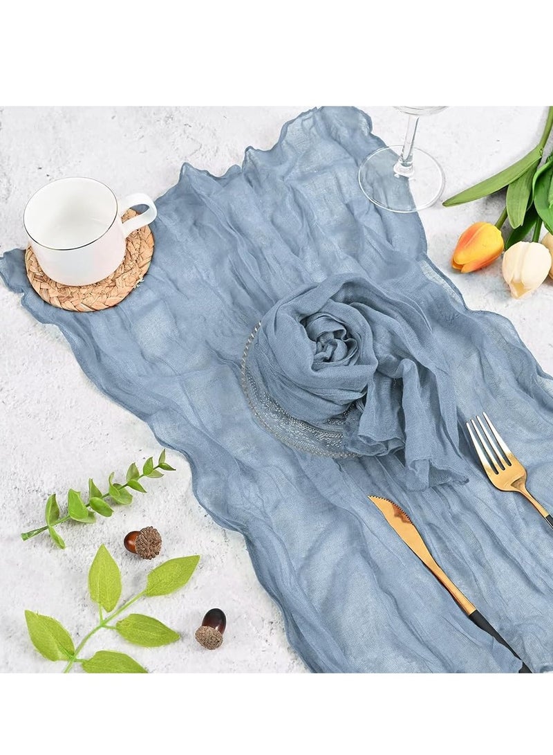 Hoasis 6Pcs Gauze Cheesecloth Napkins, Wrinkled Dinner Napkins, Decorative Table Napkins for Home, Wedding, Parties, Table Decoration 50*50cm  (Blue) - Image 4