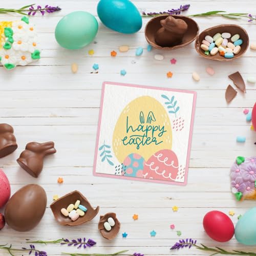 Heureppy Happy Easter Clear Stamps for Card Making Happy Easter Words Bunny Rabbit Rubber Stamps Easter Transparent Silicone Seals for Easter Spring DIY Scrapbooking Embossing Paper Card Album Craft Supplies - Image 3