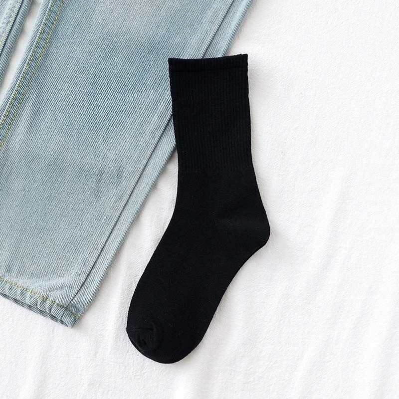 بي جي كي Unisex College Plain Patternless Socks 4 Pieces