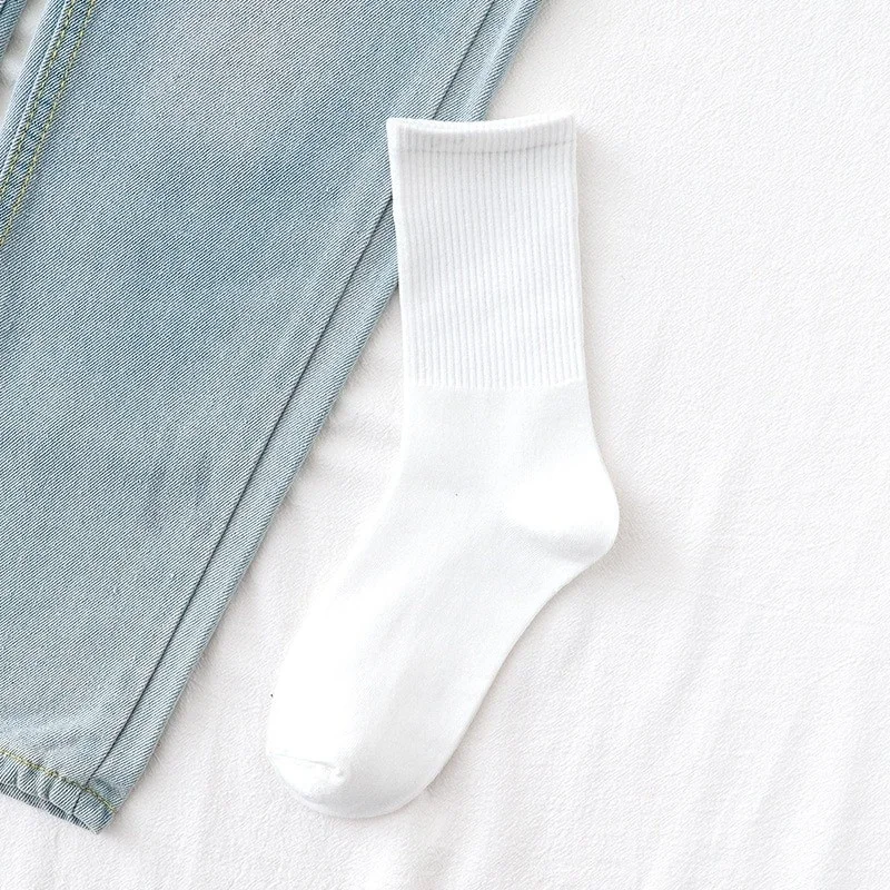 بي جي كي Unisex College Plain Patternless Socks 4 Pieces