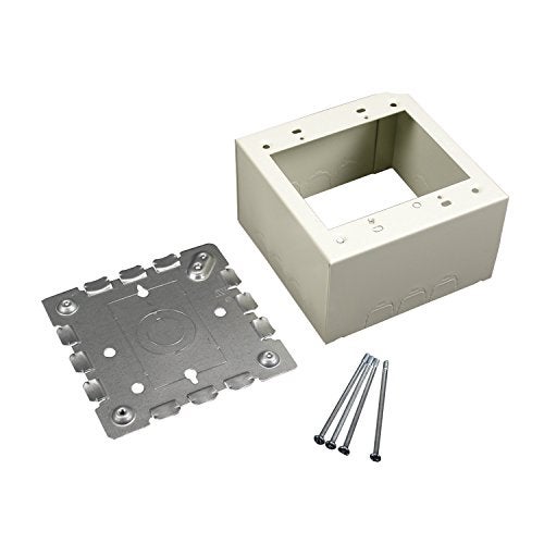 WIREMOLD Legrand Wiremold V5744S-2 Metal Raceway for Extending Power, 500 and 700 Series, 2 Gang Extra Deep Switch and Outlet Box, 2 1/4" Deep, Ivory (1 Pack) - Image 1