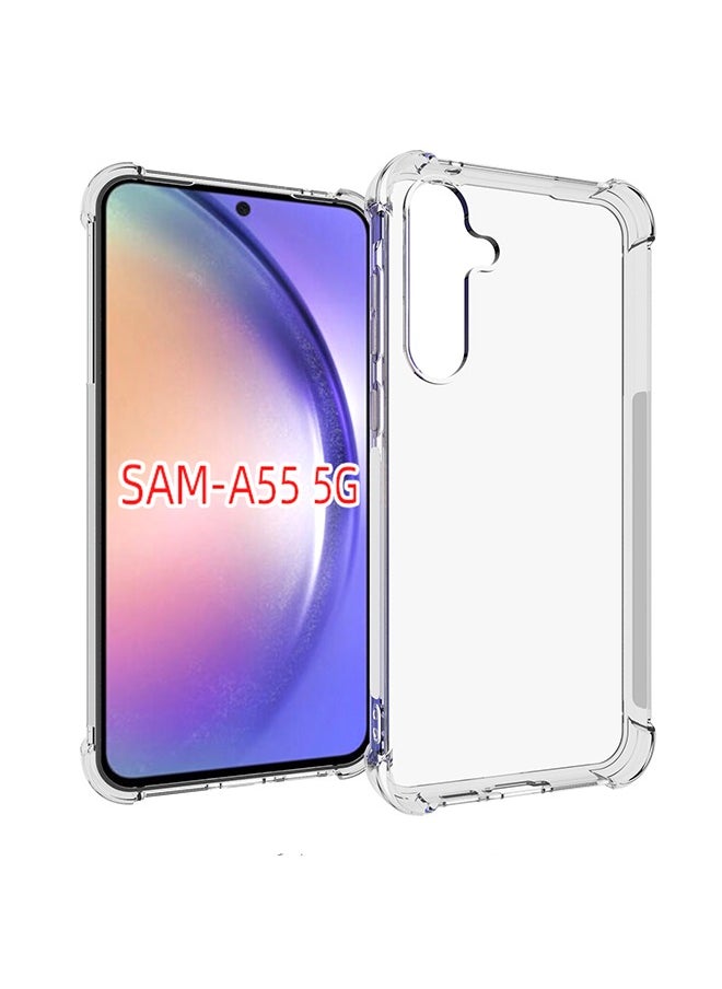 Generic Anti-Falling Protective Case For Samsung Galaxy A55 5G Soft Silicone TPU Original Shockproof Absorbent Reinforced Corner Back Cover Samsung Galaxy A55 5G Clear  - Image 1