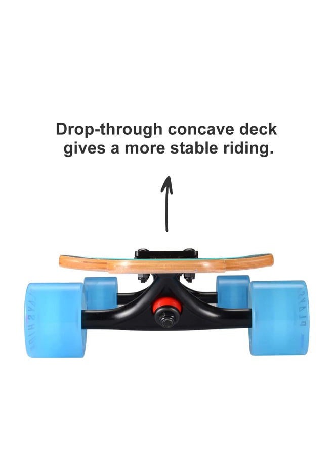 Playshion 39 Inch Drop Through Freestyle Longboard Skateboard Cruiser Coconut Tree - Image 4