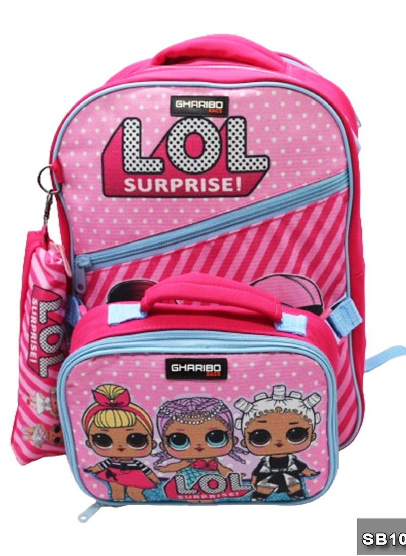 Gharibo Bags School backpack with lunchbag Size 15 LOL surprise  - Image 1