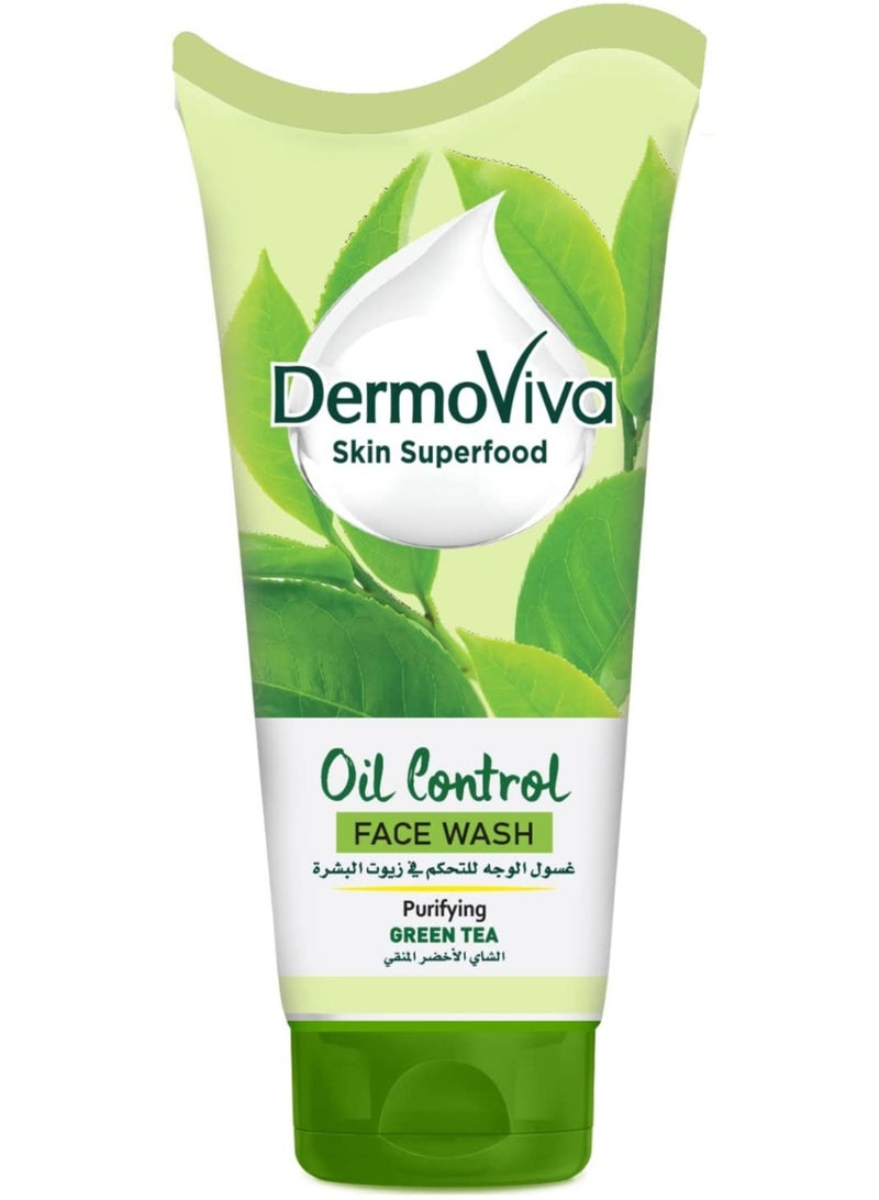 DermoViva Oil Control Green Tea Oil Control Face Wash - Image 1
