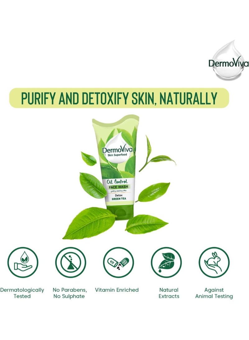 DermoViva Oil Control Green Tea Oil Control Face Wash - Image 2