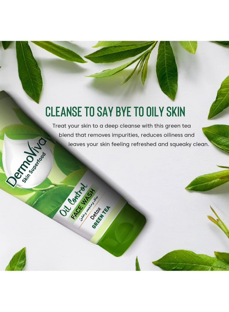 DermoViva Oil Control Green Tea Oil Control Face Wash - Image 4