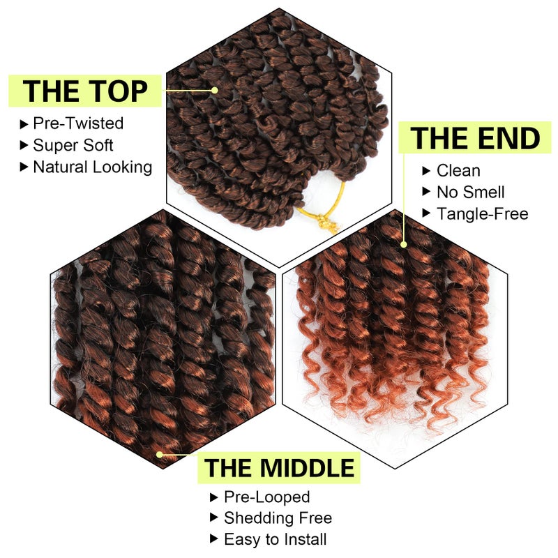 AMELI Passion Twist Crochet Hair 8Inch Passion Twist Hair 8 Packs Pre-Twisted Curly Crochet Hair for Black Women (T350-8packs) - Image 4