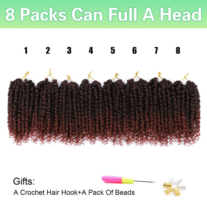 AMELI Passion Twist Crochet Hair 8Inch Passion Twist Hair 8 Packs Pre-Twisted Curly Crochet Hair for Black Women (T350-8packs) - Image 3