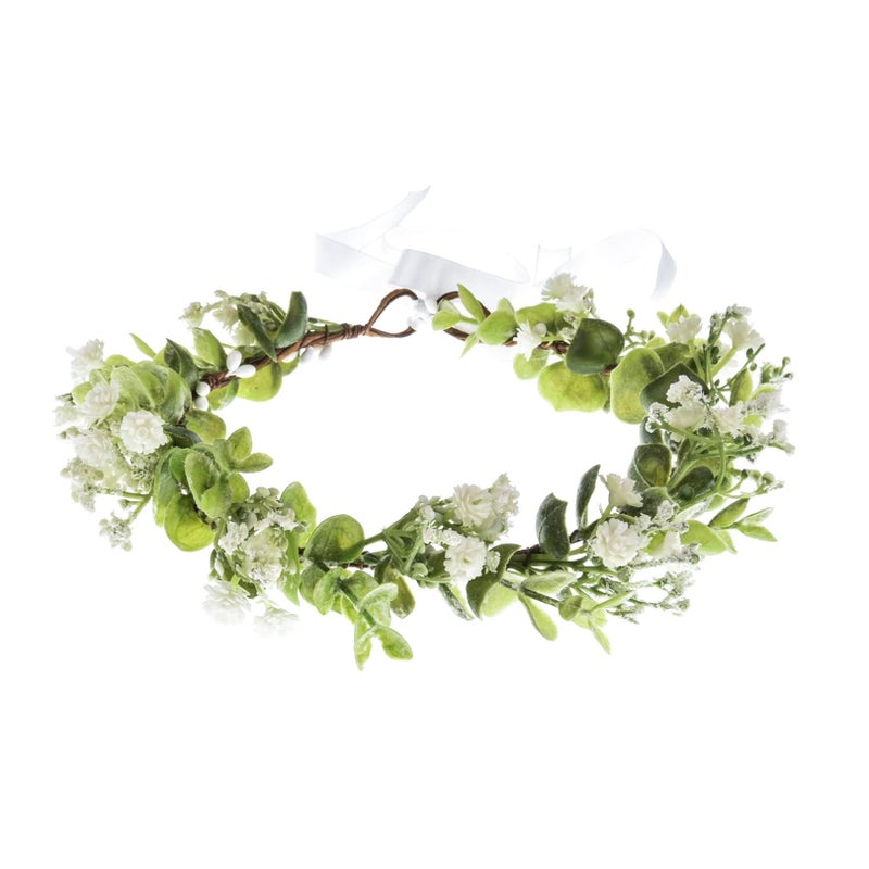Vividsun Bridal Green Leaf flower Crown Eucalyptus Floral Headband Wedding Festivals Photo Props (E/Eucalyptus)