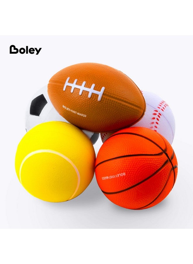 BOLEY Boley Sports Ball Set - 5 Pack Mini Soccer Ball, Football, Basketball, Baseball, and Tennis Ball - Soft, Safe, Durable, and Kid-Friendly Playground Balls for Indoor and Outdoor Play - Ages 3 and Up - Image 2