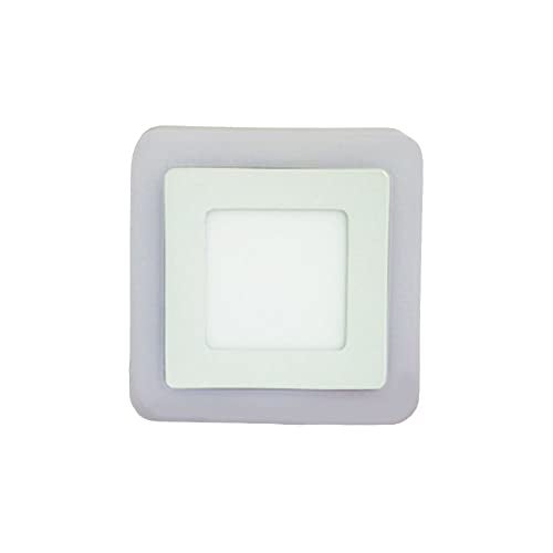 D'Mak 6 Watt (3+3) Square Double Colour LED Surface Panel Light Side 3D Effect Light (White & Blue, 1) - Image 2