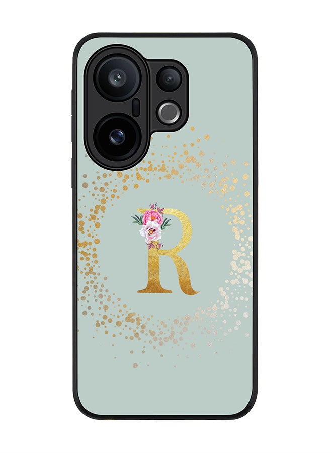 Stylizedd For vivo X200 FE / S30 Pro mini Case,Slim fit Camera Protection, Shockproof Thin Phone cover  - Custom Monogram Floral - R  (Light Grey )