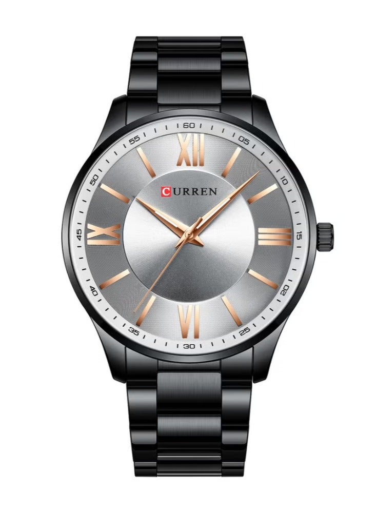 CURREN ساعة كاجوال كوارتز للرجال مقاومة للماء من الفولاذ المقاوم للصدأ 8383 - 44 مم - سوداء - Image 1