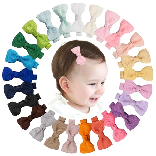 CÉLLOT Baby Girls Hair Clips 25PCS Fully Lined Tiny 2" Hair Bows Alligator Clips for Infants Toddlers - Image 1