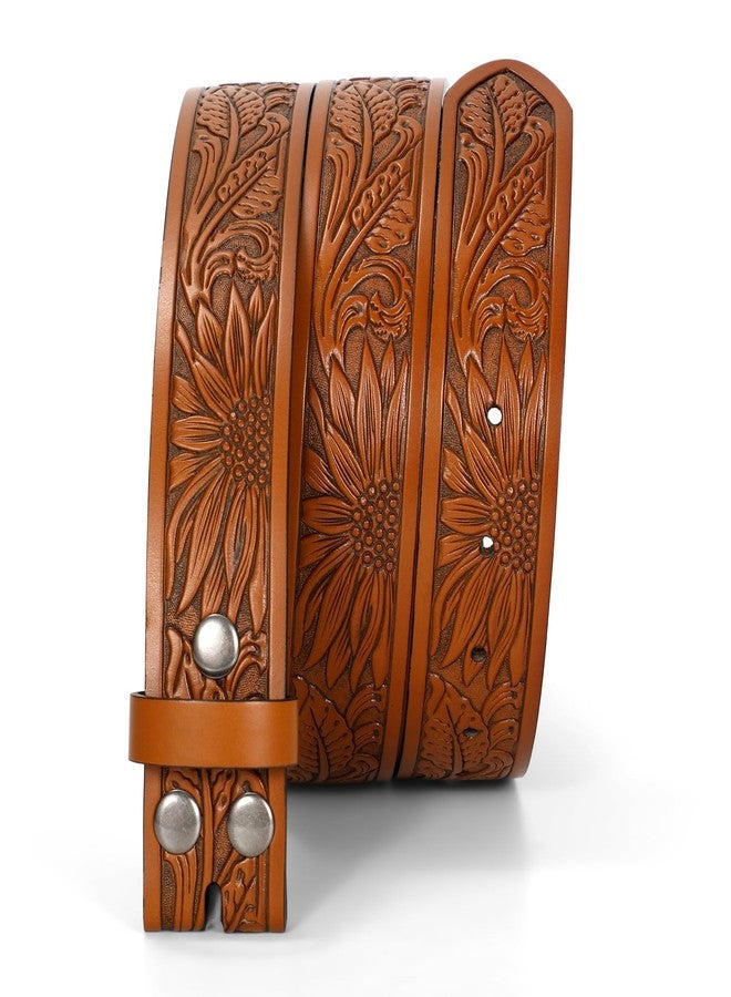 TRIWORKS Western Belt for Men without Buckle Cowboy Leather Belt Country Belt 1.5”Embossed Leather Belt Strap - Image 5