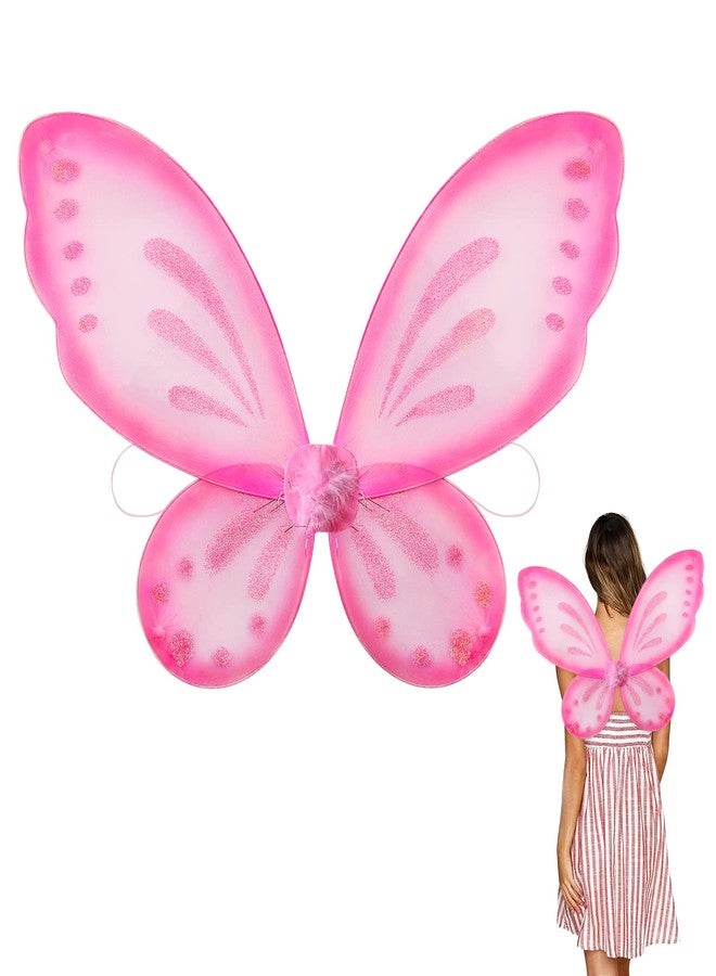 Fishdown Costume Fairy Wings Butterfly Angel Wings, Costume Accessories for Kids, Birthday Halloween Cosplay Party Favors (Butterfly-Pink) - Image 1