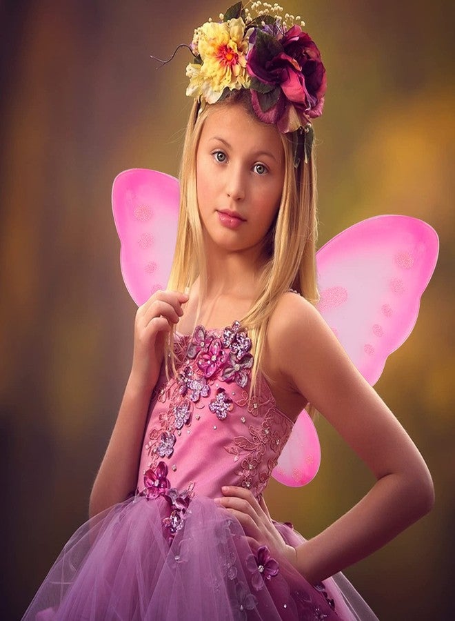 Fishdown Costume Fairy Wings Butterfly Angel Wings, Costume Accessories for Kids, Birthday Halloween Cosplay Party Favors (Butterfly-Pink) - Image 5