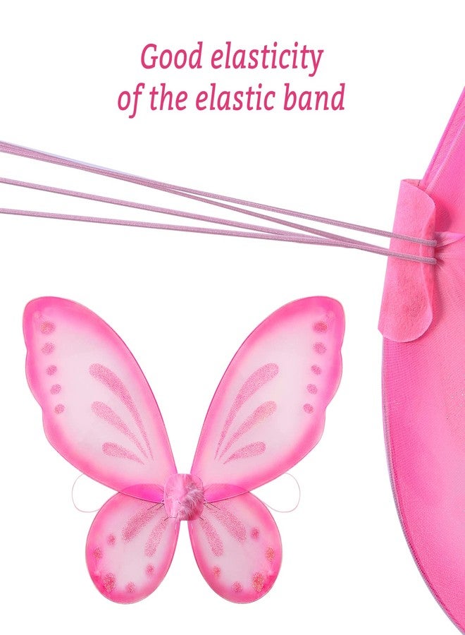 Fishdown Costume Fairy Wings Butterfly Angel Wings, Costume Accessories for Kids, Birthday Halloween Cosplay Party Favors (Butterfly-Pink) - Image 4