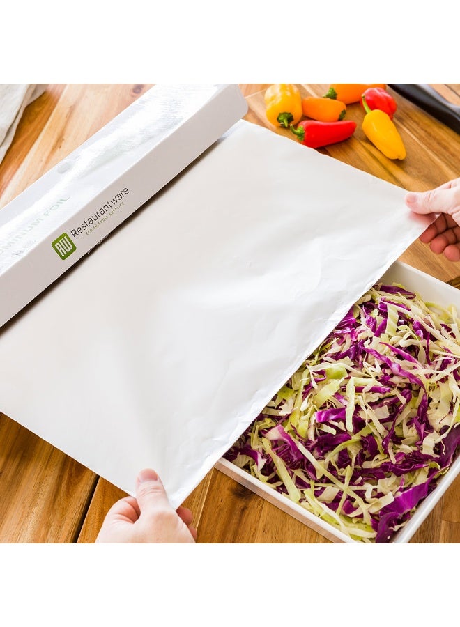 Restaurantware RW Base 18 Inch x 500 Feet Aluminum Foil, 500 Oven-Safe Aluminum Foil Roll - Freezer-Safe, Heavy Duty, Silver Aluminum Foil Wrap, With Cutter, For Food - Image 3