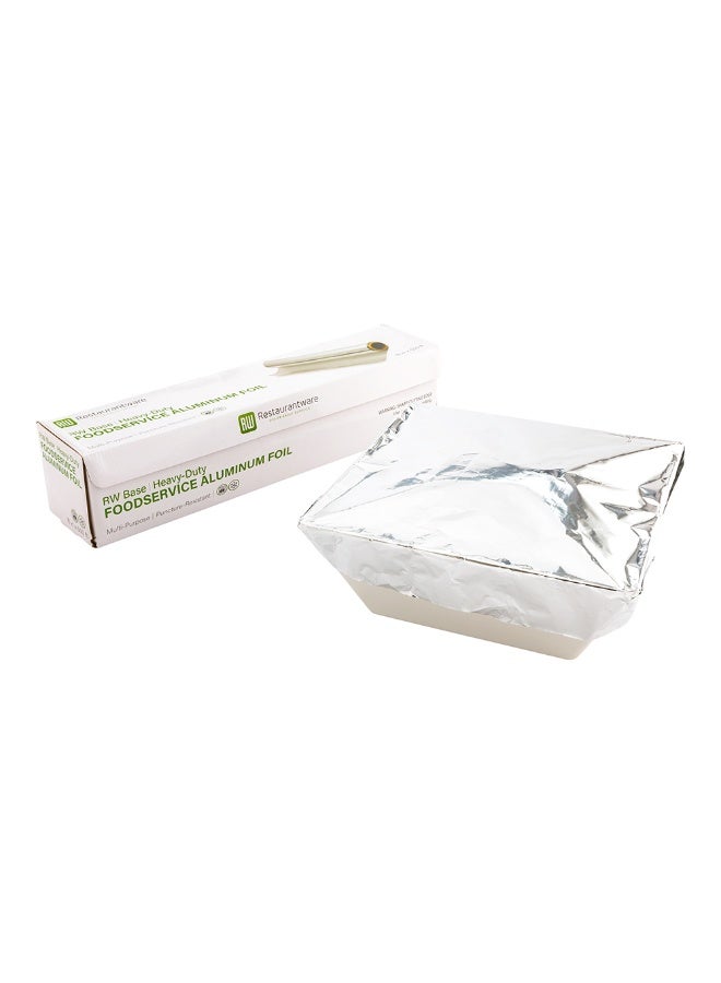 Restaurantware RW Base 18 Inch x 500 Feet Aluminum Foil, 500 Oven-Safe Aluminum Foil Roll - Freezer-Safe, Heavy Duty, Silver Aluminum Foil Wrap, With Cutter, For Food - Image 2