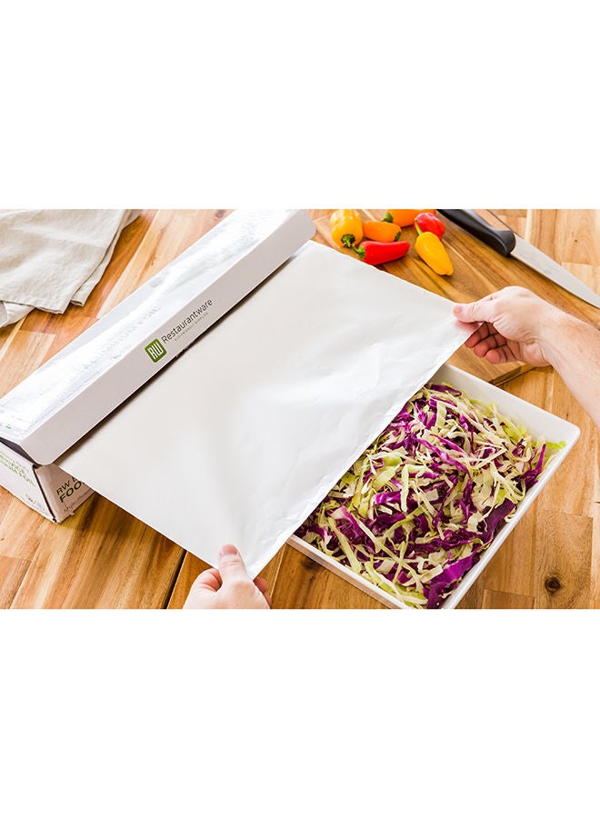 Restaurantware RW Base 18 Inch x 500 Feet Aluminum Foil, 500 Oven-Safe Aluminum Foil Roll - Freezer-Safe, Heavy Duty, Silver Aluminum Foil Wrap, With Cutter, For Food - Image 5