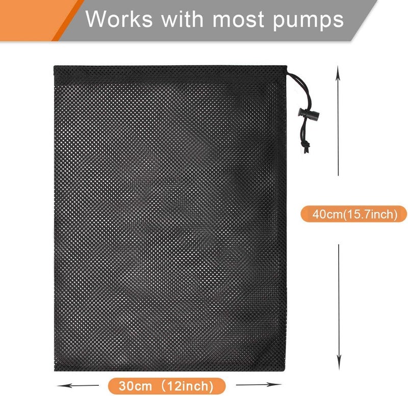 Coolrunner Pump Barrier - 12" x 15.7" Pond Filter Mesh Bag for Biological Filters (Black) - Image 2
