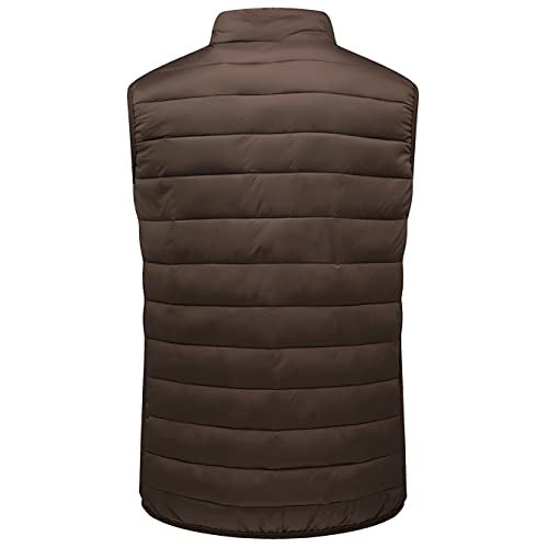 Alpine Swiss Clark Mens Puffer Vest Down Alternative Water Resistant Packable Outerwear Zip Up Pockets Warm Versatile Layer BRN Large - Image 4