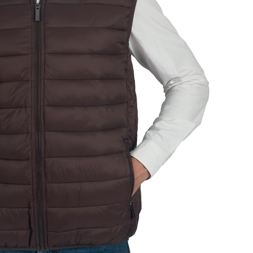 Alpine Swiss Clark Mens Puffer Vest Down Alternative Water Resistant Packable Outerwear Zip Up Pockets Warm Versatile Layer BRN Large - Image 5