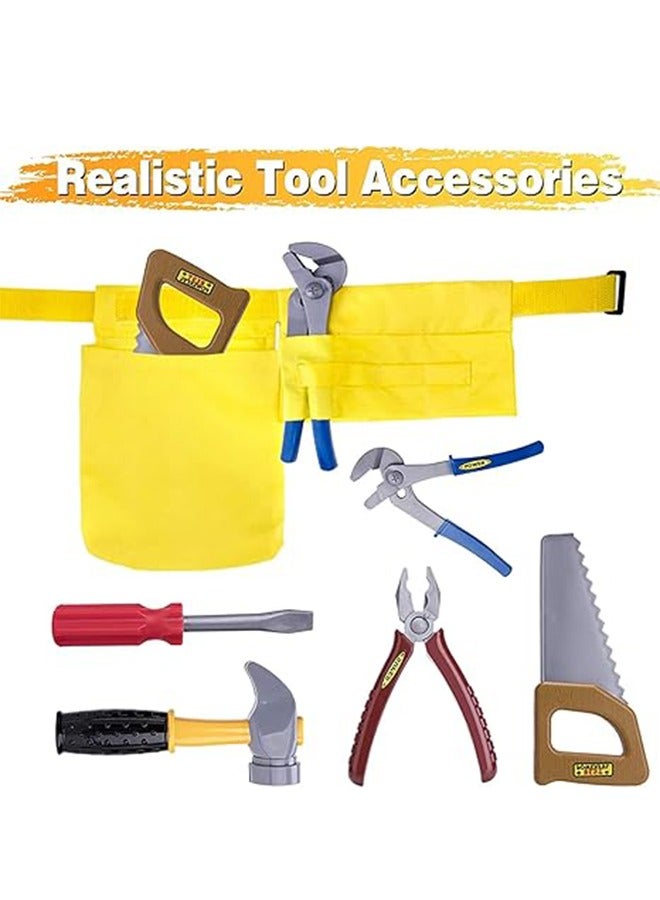 Construction Worker Costume Role Play Kit Set, Engineering Dress Up Gift Educational Toyfor Kids 4-8 Year Old - Image 4