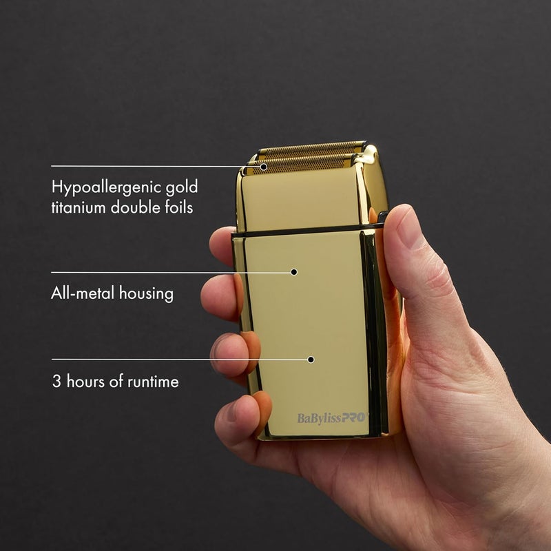 BaBylissPRO Baberology Double Foil Shaver FXFS2G GOLDFX Professional Electric Shaver - Image 4