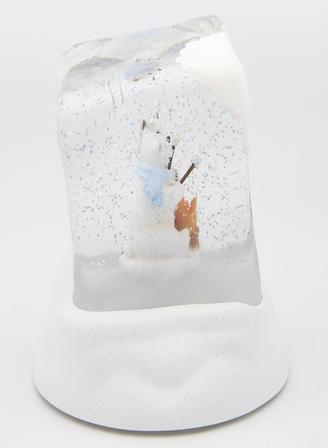 رومان فانوس روماني مضيء على شكل دببة قطبية تحمص المارشميلو - فانوس لامع بتأثير دوامي مستمر، زينة لعطلة الشتاء - Image 2