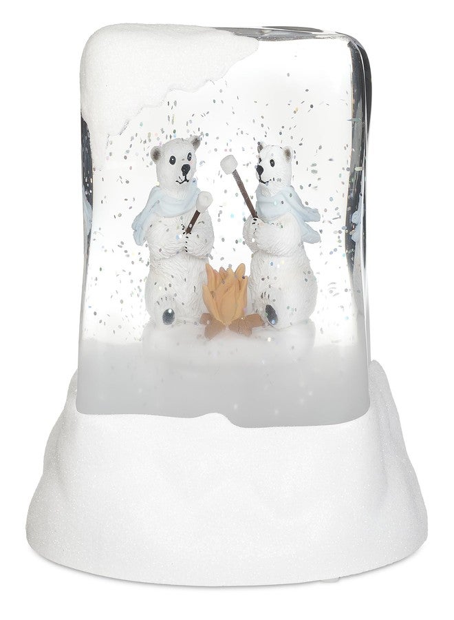 رومان فانوس روماني مضيء على شكل دببة قطبية تحمص المارشميلو - فانوس لامع بتأثير دوامي مستمر، زينة لعطلة الشتاء - Image 3