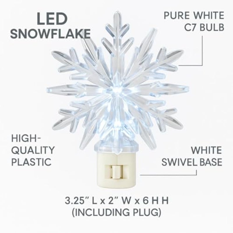 LED Lamp Pure White Christmas Decoration Night Light with Swivel Plug - Image 2