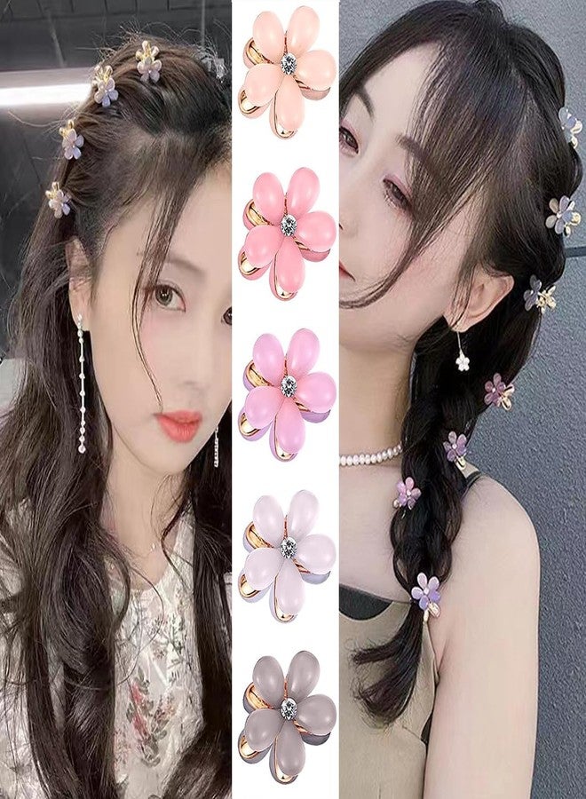 YKZFUI 10Pcs Small Mini Metal Hair Clips with Flower Design and Crystals - Cute Barrettes for Girls, Kids' Bangs, and Women's Hair Accessories - Image 4