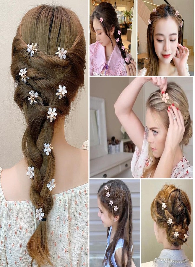 YKZFUI 10Pcs Small Mini Metal Hair Clips with Flower Design and Crystals - Cute Barrettes for Girls, Kids' Bangs, and Women's Hair Accessories - Image 5