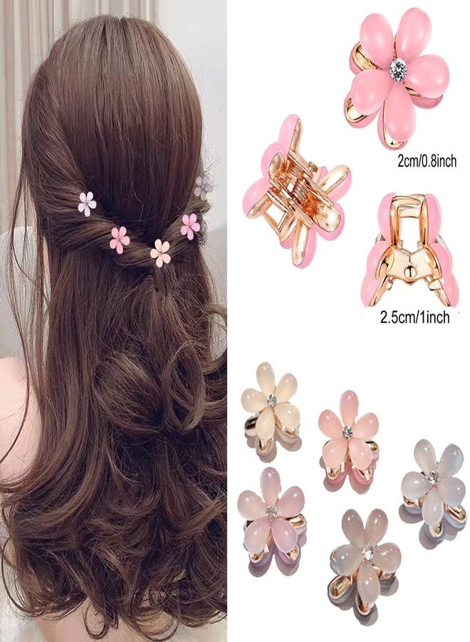 YKZFUI 10Pcs Small Mini Metal Hair Clips with Flower Design and Crystals - Cute Barrettes for Girls, Kids' Bangs, and Women's Hair Accessories - Image 2