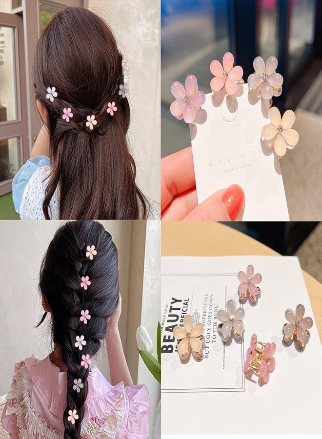 YKZFUI 10Pcs Small Mini Metal Hair Clips with Flower Design and Crystals - Cute Barrettes for Girls, Kids' Bangs, and Women's Hair Accessories - Image 3