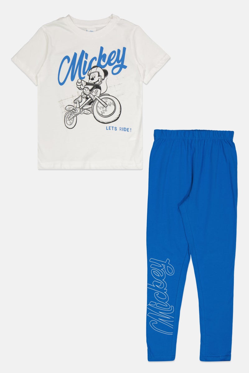 MICKEY MOUSE Kids Boy 2 Pieces The Mickey Print Pajama Set, Multicolor - Image 1