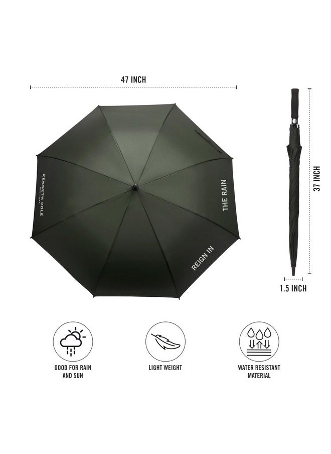 Kenneth Cole KENNETH COLE New York - Umbrella 23.5" Men/Women UV Protection Monsoon/Rainy & Sun Umbrella with Travel Sleeve/Cover (Green)  - Image 3