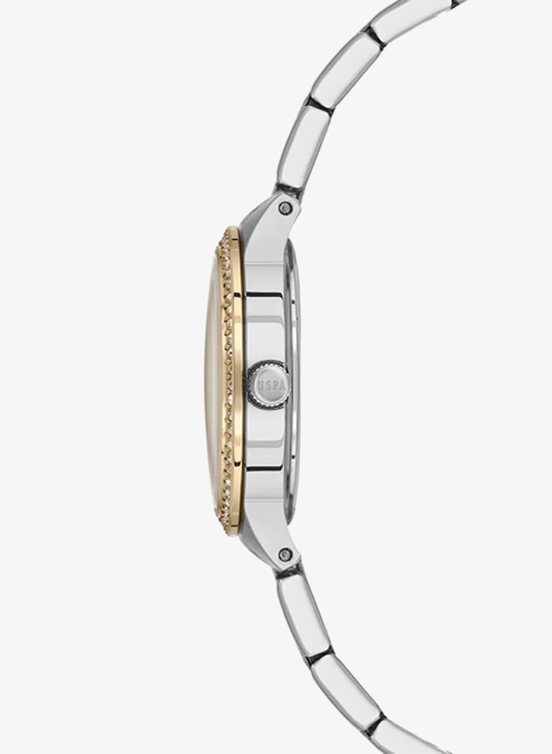 U.S. Polo Assn. New Stainless Steel Bracelet Quartz Analog Watch for Women, 30mm