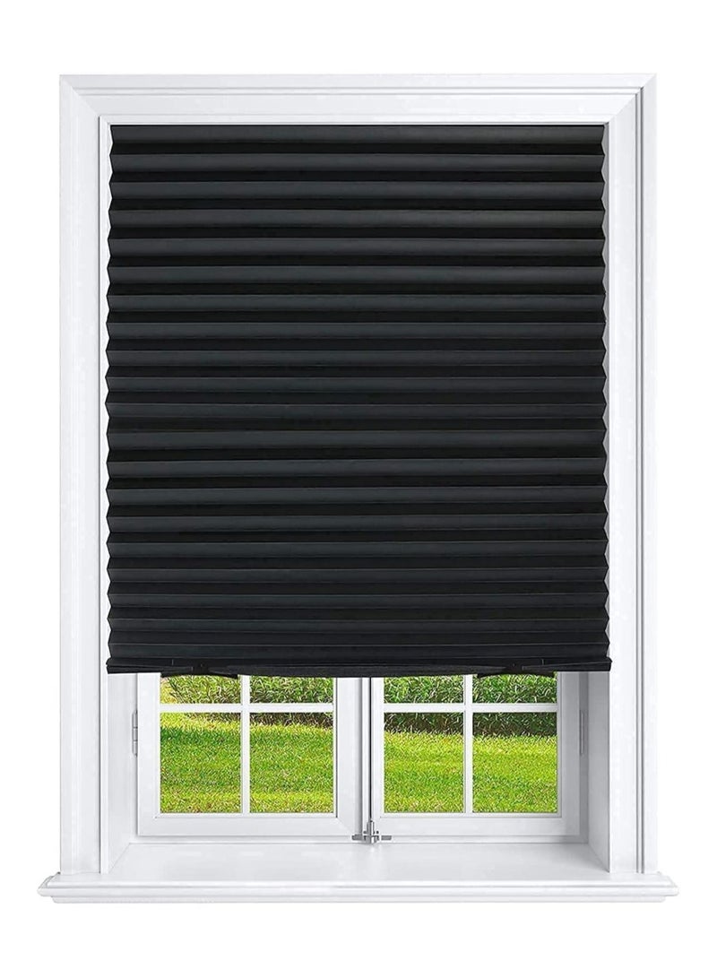 كابتن تيك Pleated Window Paper Shades Room Darkening Blinds Black - Image 1